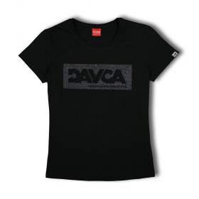 DAVCA T-shirt damski black glitter logo