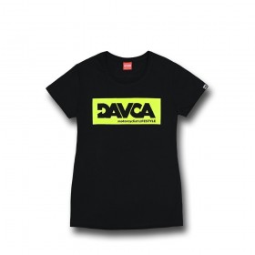 DAVCA T-shirt damski black fluo logo