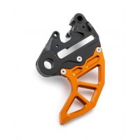 CNC brake caliper support with brake disc guard