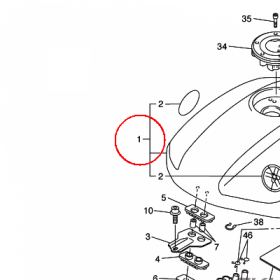 YAMAHA - ZBIORNIK PALIWA nr: 5LVY241010W3