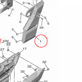 YAMAHA - oslona boczna nr: BG4F17210000