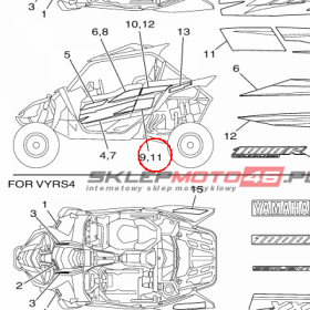 YAMAHA - GRAPHIC, REAR (RH) nr: 2HCF165H2000