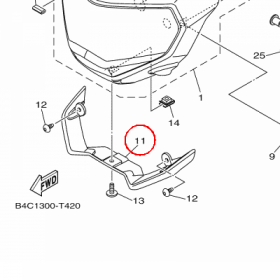 YAMAHA - PLATE, FRONT nr: B4C2836100P0