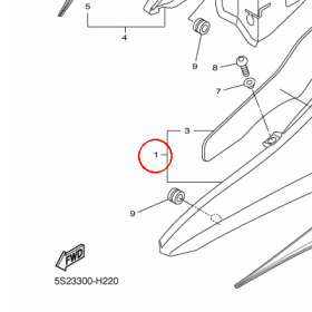 YAMAHA - SIDE COVER ASSY 1 nr: 5VX21710A0P2