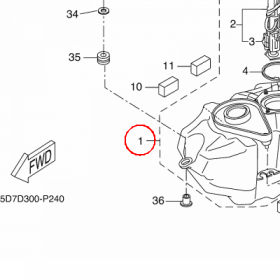 YAMAHA - ZBIORNIK PALIWA nr: 5D7F41105000