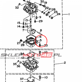 YAMAHA - BODY, FLOAT CHAMBER nr: 62Y143810000