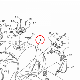 YAMAHA - ZBIORNIK PALIWA nr: 1RCY241000X1