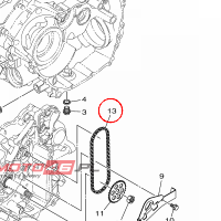 YAMAHA - lancuch alternatora nr: 2MBE14560000