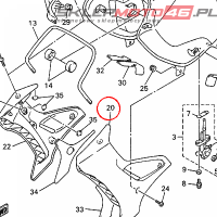 YAMAHA - OSLONA PLASTIK. nr: 4PT2137WA0P0