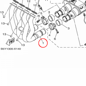 YAMAHA - EXHAUST PIPE COMP. nr: 2CR146020000