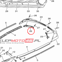 YAMAHA - BRACKET, GUNWALE 2 nr: F1WU251M0100