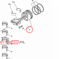 YAMAHA - PISTON/CON-ROD ASSY(0.25MM OS) nr: 68VW11641200