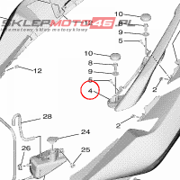 YAMAHA - UCHWYT PASAZERA nr: BX9F474A00P0