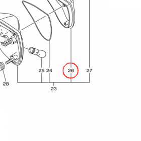 YAMAHA - klosz lampy tyl. nr: 3D8847210000