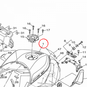 YAMAHA - ZBIORNIK PALIWA nr: 1RCY241000X5