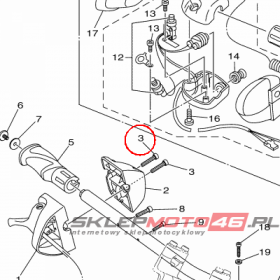 YAMAHA - BOLT, THROTTLE nr: 6CS6725F0000