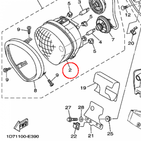 YAMAHA - klosz lampy nr: 1D7843200000