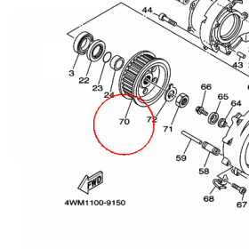 YAMAHA - PULLEY, BELT nr: 4WM176510000