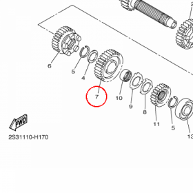 YAMAHA - KOLO ZEBATE nr: 2S3171510100