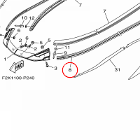 YAMAHA - INNER,GUNWALE nr: F2XU25196000