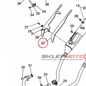 YAMAHA - DAMPER MUFFLER 2 nr: 5VKE47570000