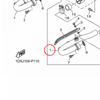 YAMAHA - RURA WYDECHOWA nr: 1DX146110000