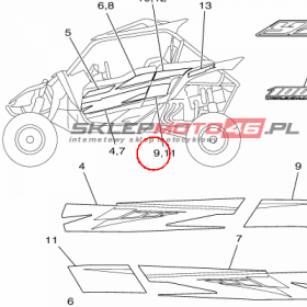 YAMAHA - GRAPHIC, REAR (LH) nr: 2HCF165G1000