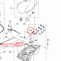 YAMAHA - HINGE, SEAT nr: 1PHF47690000