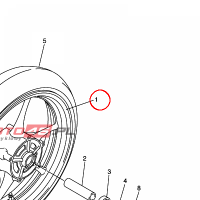 YAMAHA - CAST WHEEL, FRONT nr: 5D0W25160098