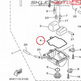 YAMAHA - GASKET, FLOAT CHAMBER nr: 4JT149840000