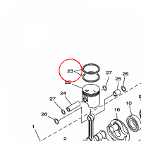 YAMAHA - pierscienie tlokowe nr: 65U116030100