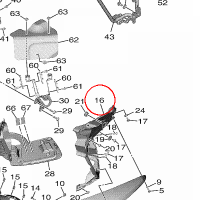 YAMAHA - wypelnienie owiewki nr: 2DF2836K0000