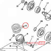 YAMAHA - PISTON RING SET (1 nr: 5XGE16070000