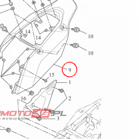 YAMAHA - OSLONA BOCZNA nr: BW3F173100P8