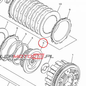 YAMAHA - ZABIERAK SPRZEGLA nr: 3P6163712000