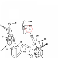 YAMAHA - PRZEWOD GUMOWY nr: 9044614M5100