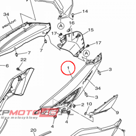 YAMAHA - oslona boczna nr: B6HF171100P0