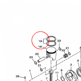 YAMAHA - pierscienie tlokowe nr: 61X116030100