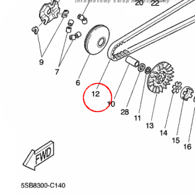 YAMAHA - pas napedowy nr: 5RNE76411000