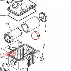 YAMAHA - filtr powietrza nr: 5UHE44511000