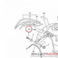 YAMAHA - DAMPER, SIDE COVER nr: 5PW2411J0100