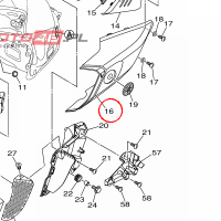 YAMAHA - OSLONA PLASTIK. nr: B672137W00P1