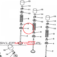 YAMAHA - SEAT, VALVE SPRING nr: 5NL121160000