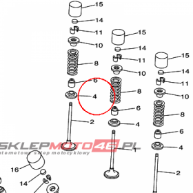 YAMAHA - SEAT, VALVE SPRING nr: 5NL121160000