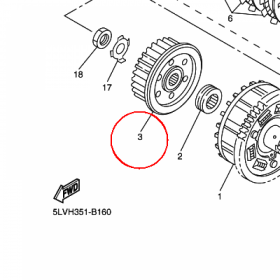 YAMAHA - ZABIERAK SPRZEGLA nr: 5LV163710000