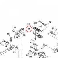 YAMAHA - REAR FOOTREST ASSY 2 nr: 11DF743G0000