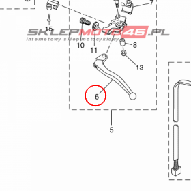 YAMAHA - dzwignia sprzegla nr: 5D7H39124000