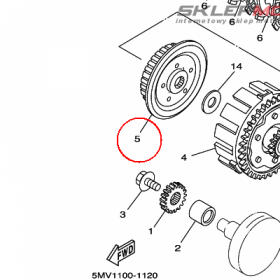 YAMAHA - ZABIERAK SPRZEGLA nr: 4EX163710000