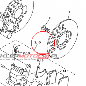 YAMAHA - ZACISK HAM. nr: 3GD2580U0000