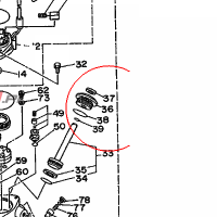 YAMAHA - SCREW, TRIM CYLINDER END nr: 6E5438210100